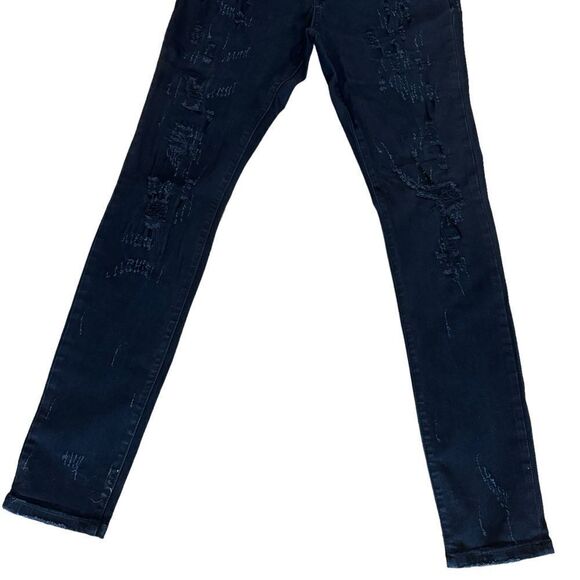 Valabasas Shredded Skinny Jeans in Black - Picture 6 of 8